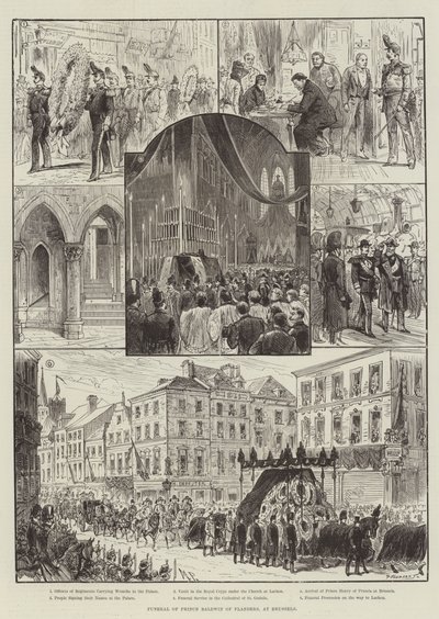Funeral of Prince Baldwin of Flanders, at Brussels by Melton Prior